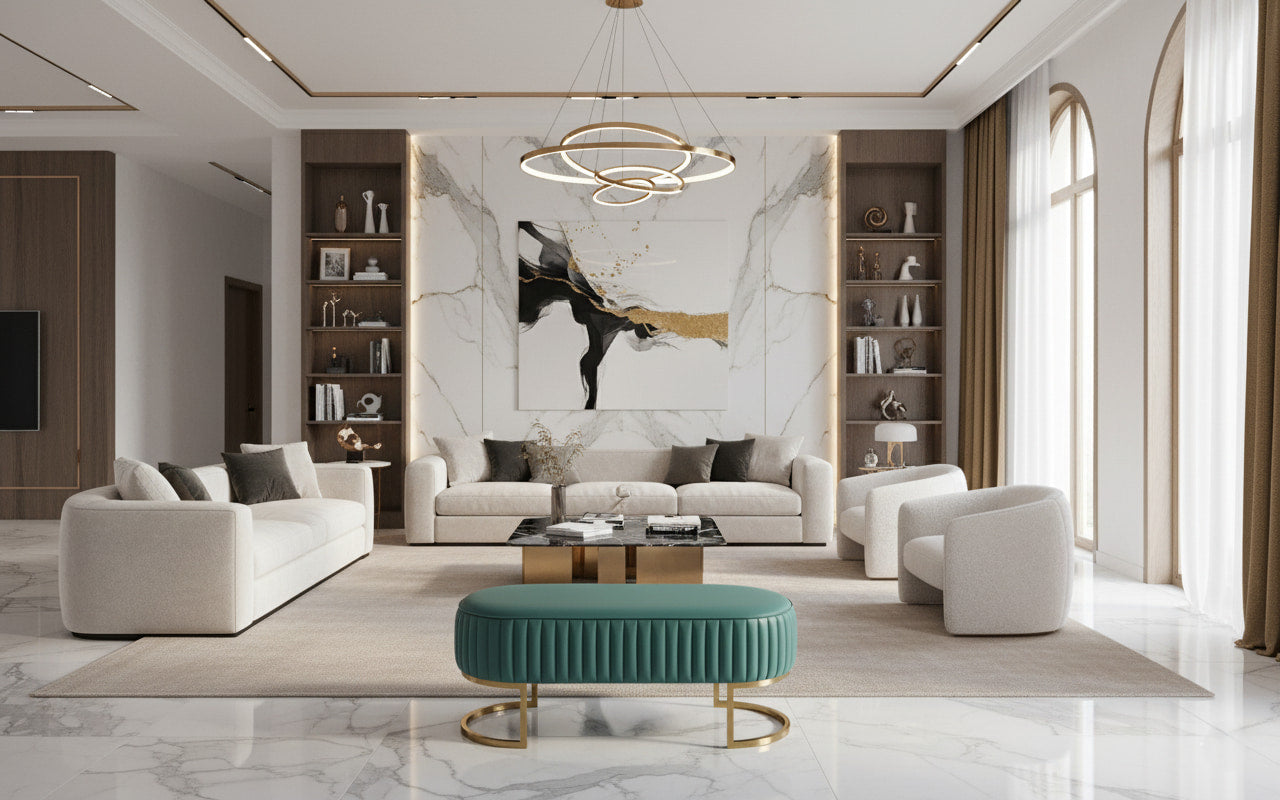 AURELIA Luxury Ottoman Bench – Modern Elegance with Timeless Appeal