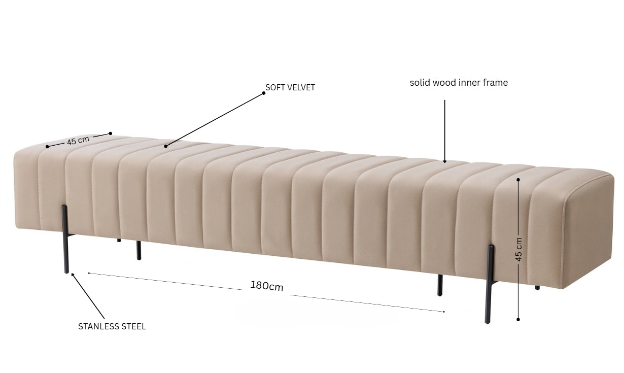 CARLO CONTINI i Luxe Ottoman Bench – Modern Minimalism with Timeless Sophistication