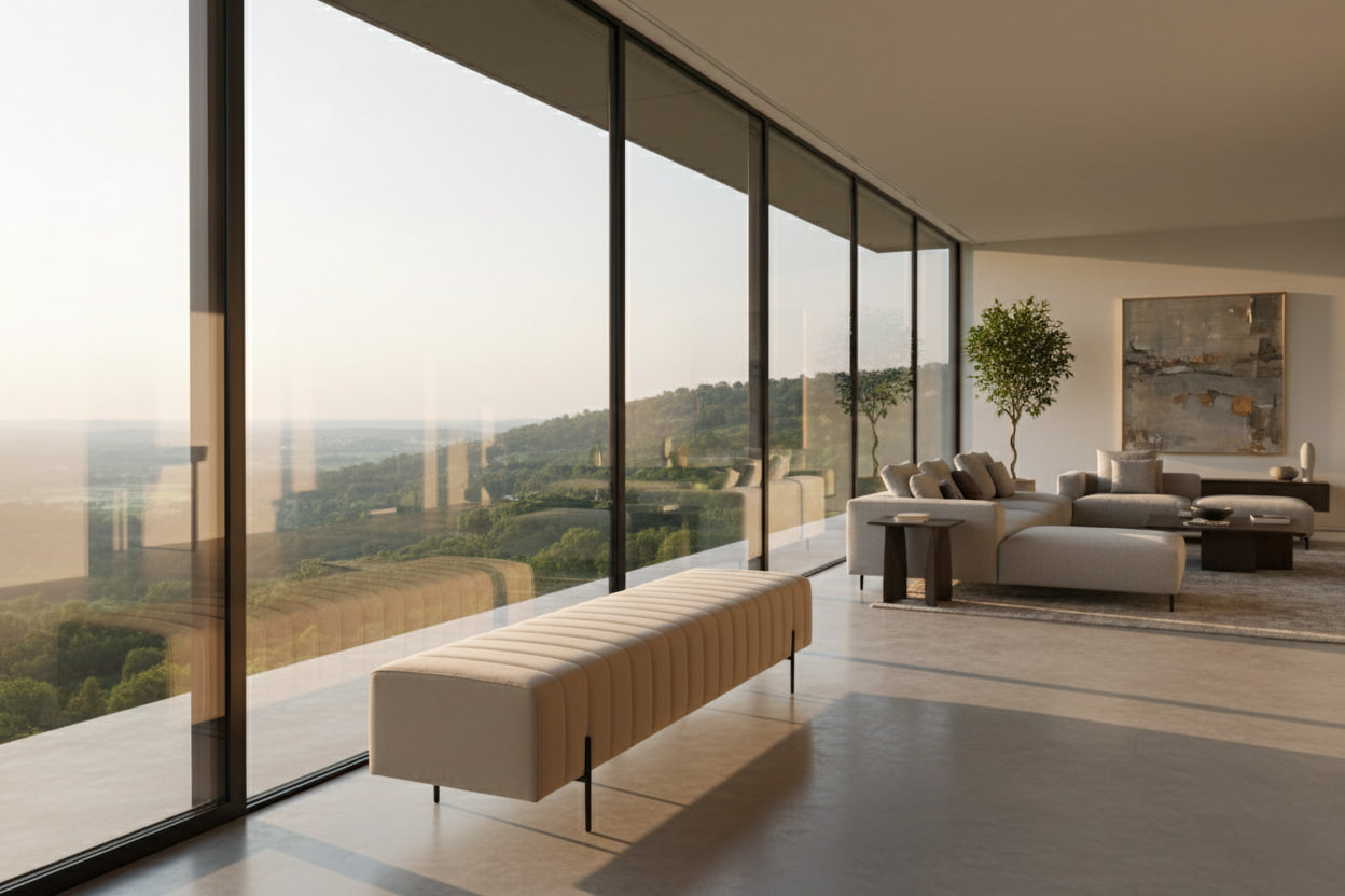 CARLO CONTINI i Luxe Ottoman Bench – Modern Minimalism with Timeless Sophistication