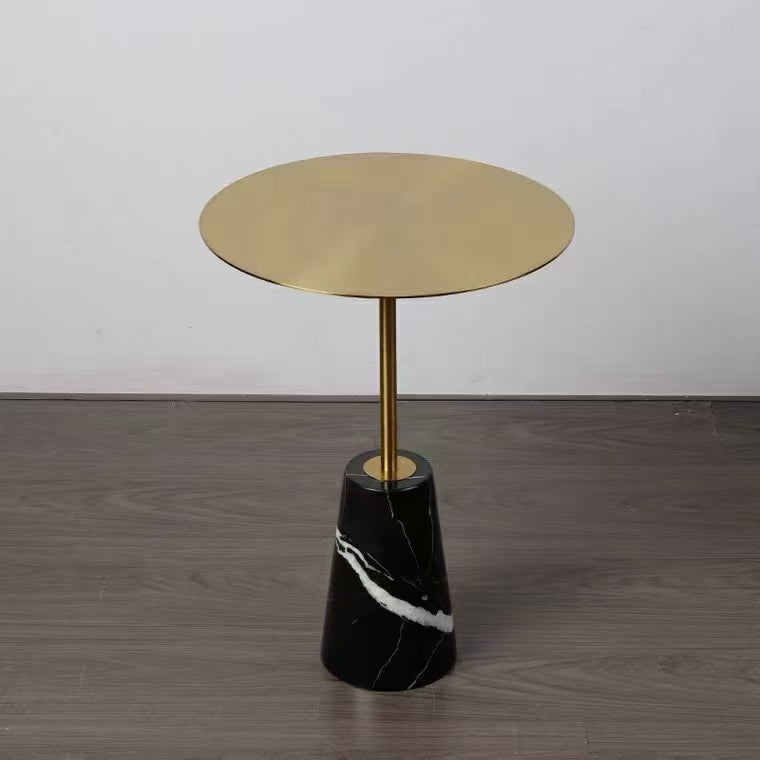 CLEO Side Table – Black Marble & Brushed Gold