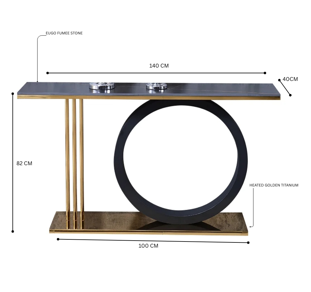 ECLIPSE Console Table – Bold Design with Timeless Gold Accents