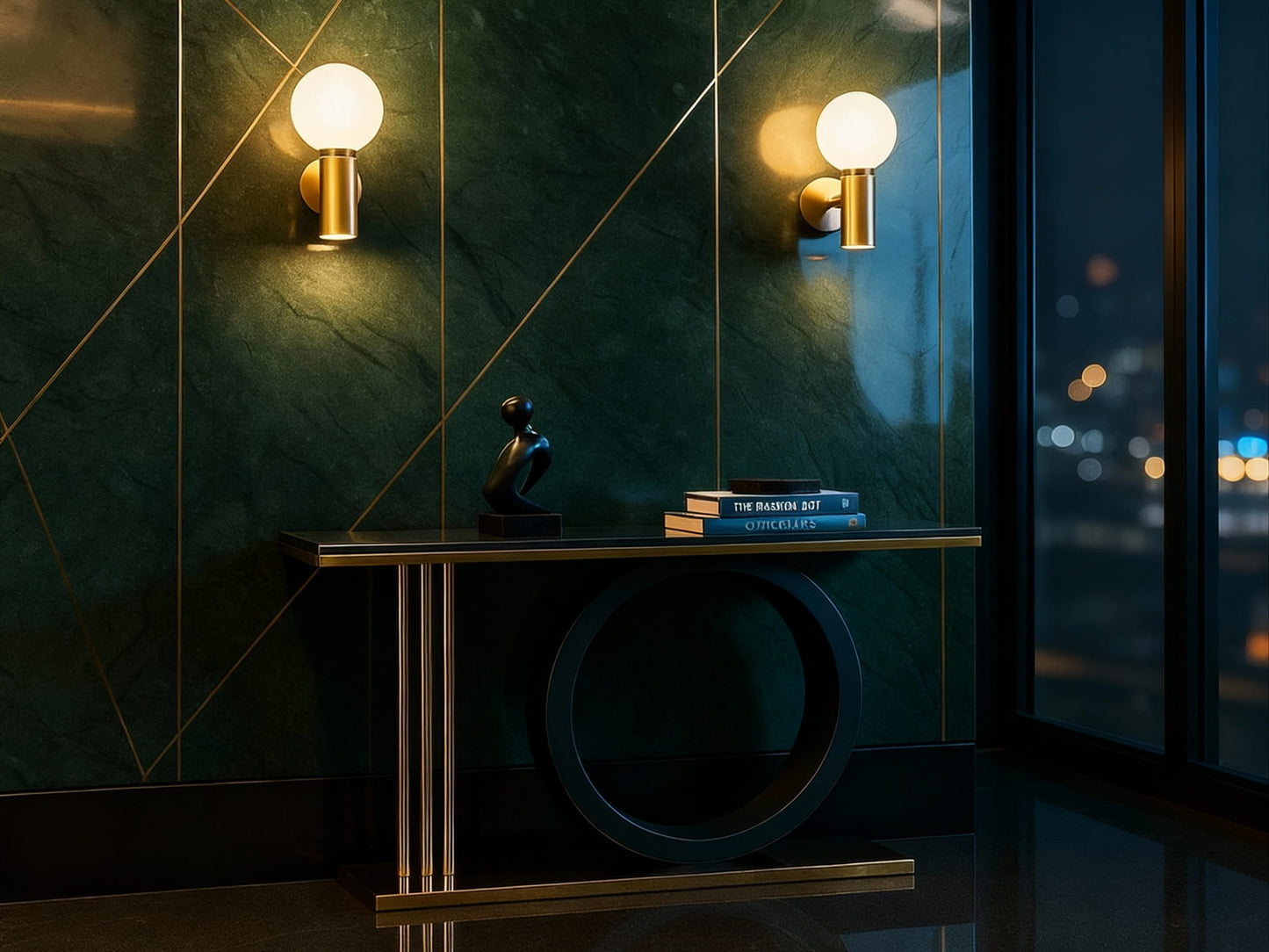 ECLIPSE Console Table – Bold Design with Timeless Gold Accents