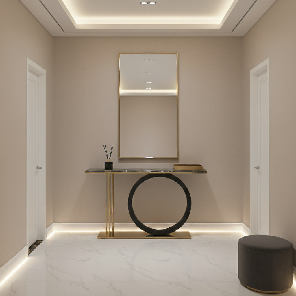 ECLIPSE Console Table – Bold Design with Timeless Gold Accents