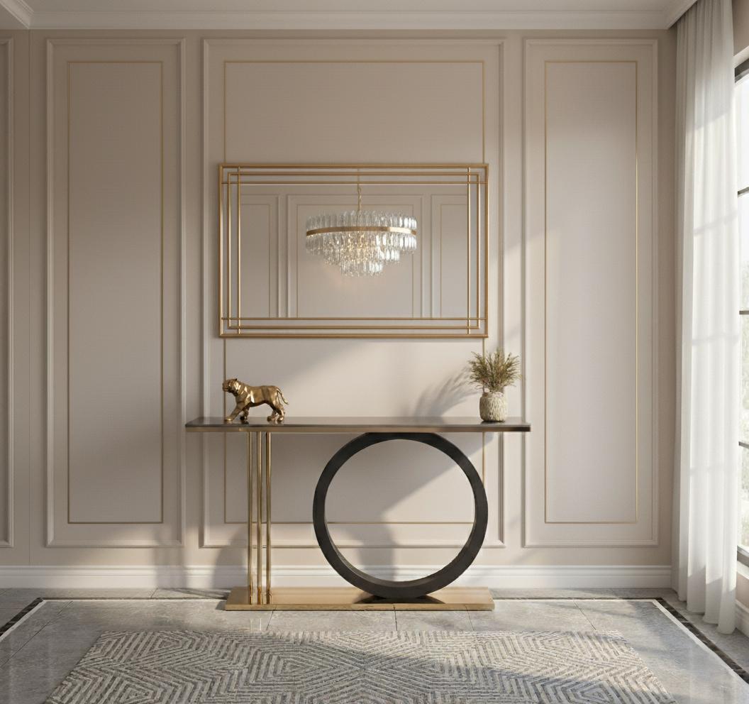 ECLIPSE Console Table – Bold Design with Timeless Gold Accents