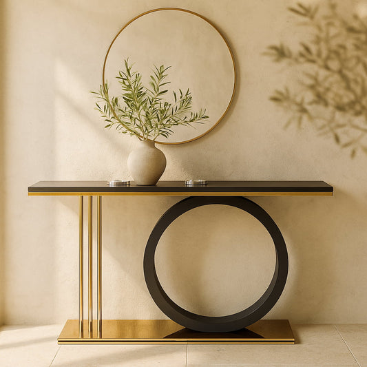 ECLIPSE Console Table – Bold Design with Timeless Gold Accents