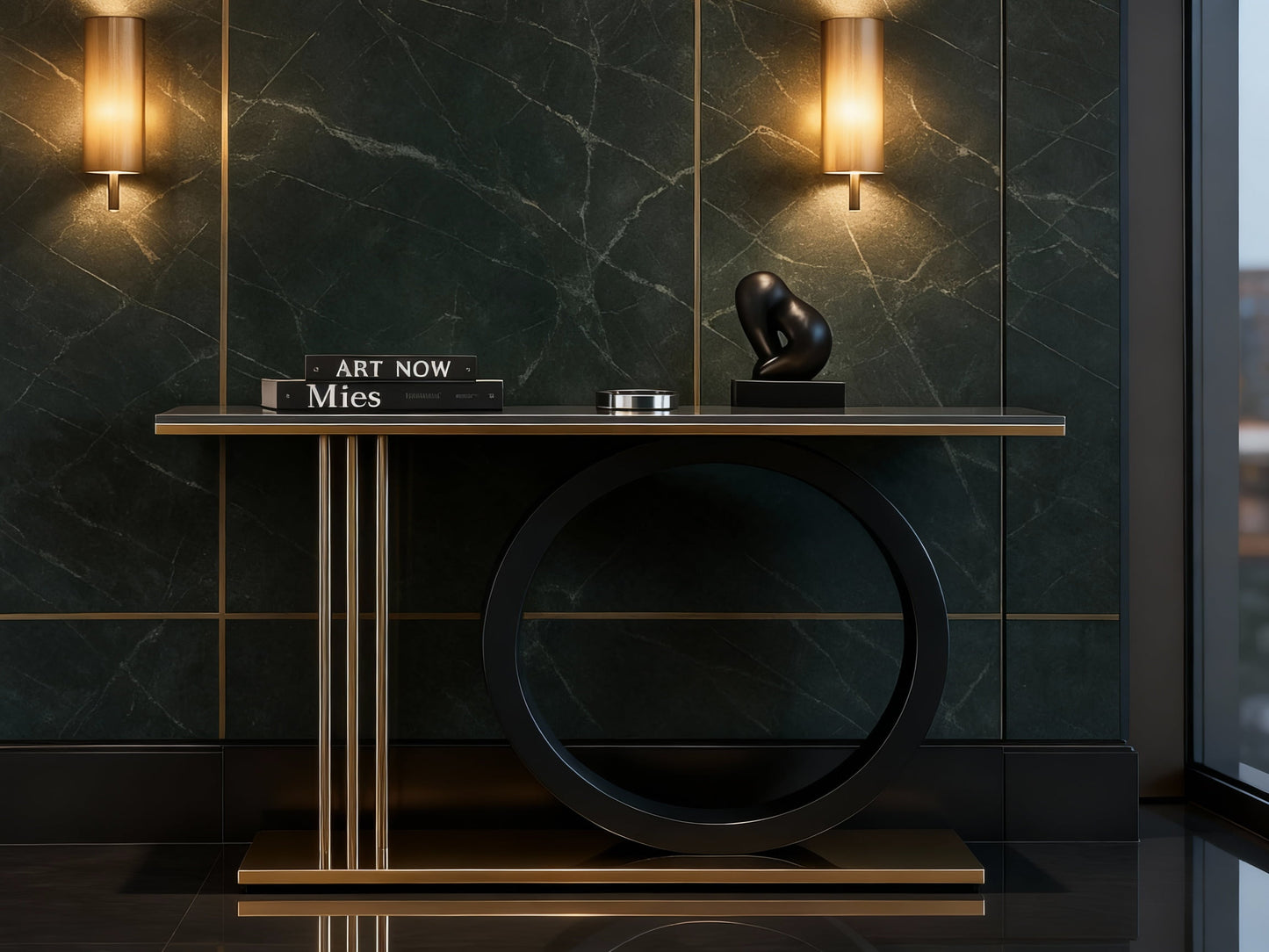 ECLIPSE Console Table – Bold Design with Timeless Gold Accents