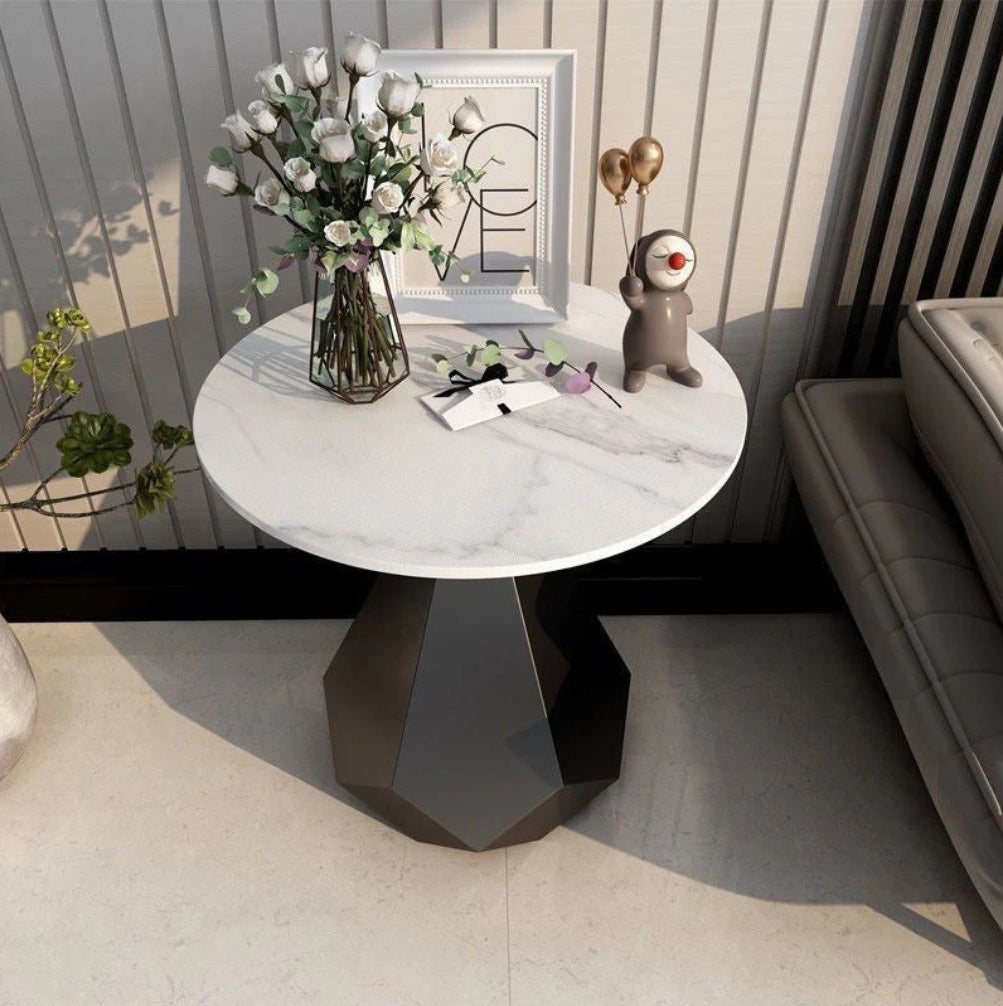 EMERALD Side Table – Marble & Carbon Steel