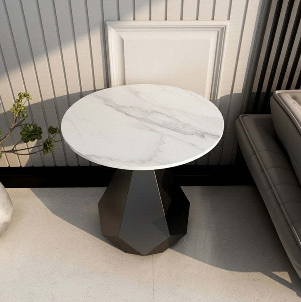 EMERALD Side Table – Marble & Carbon Steel