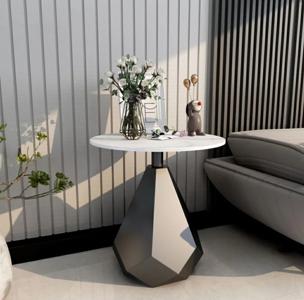 EMERALD Side Table – Marble & Carbon Steel