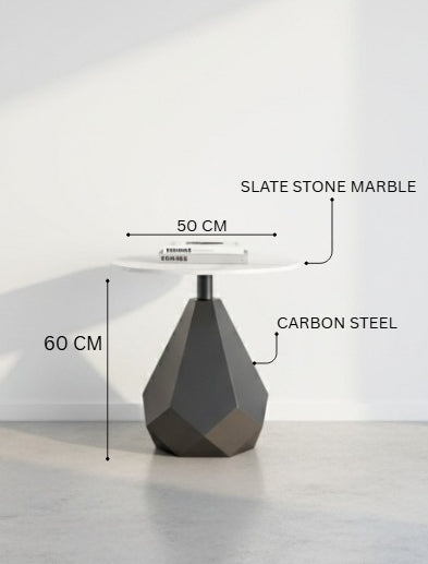 EMERALD Side Table – Marble & Carbon Steel