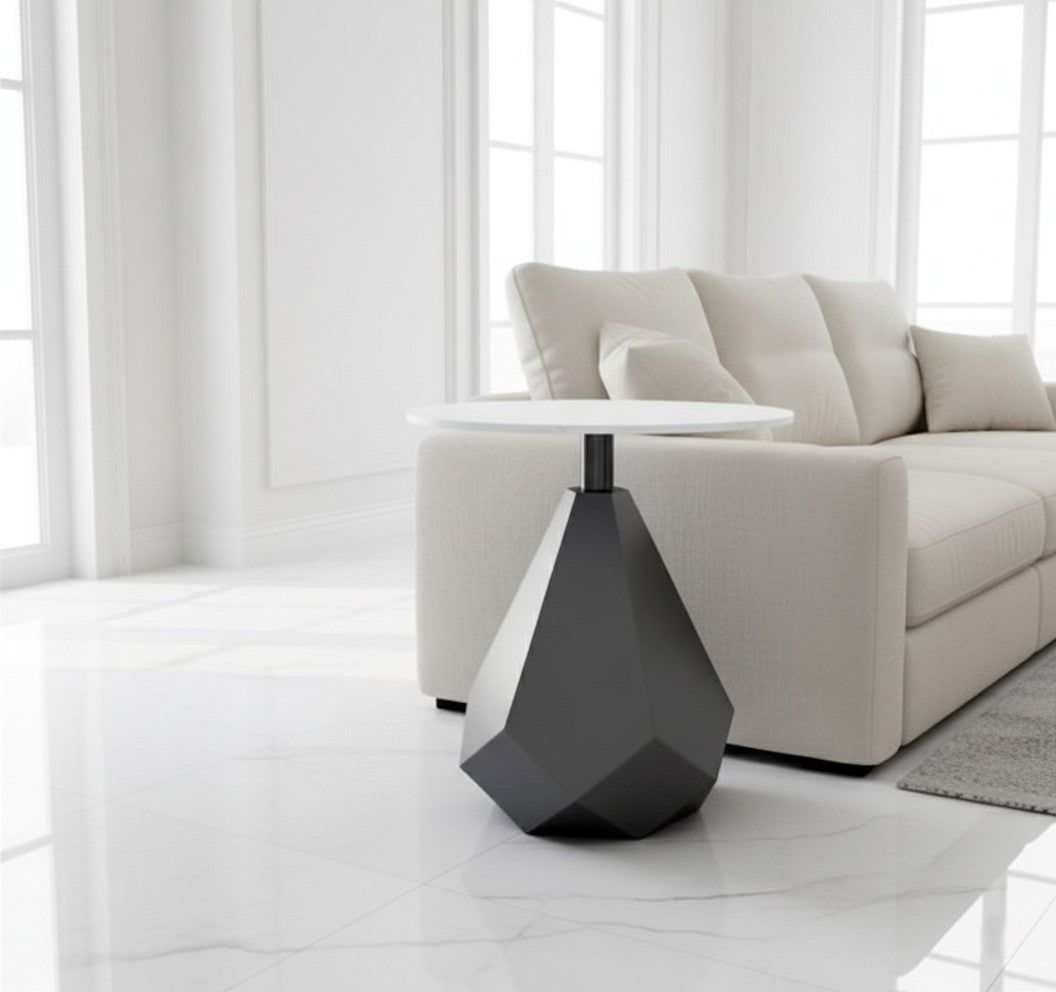 EMERALD Side Table – Marble & Carbon Steel