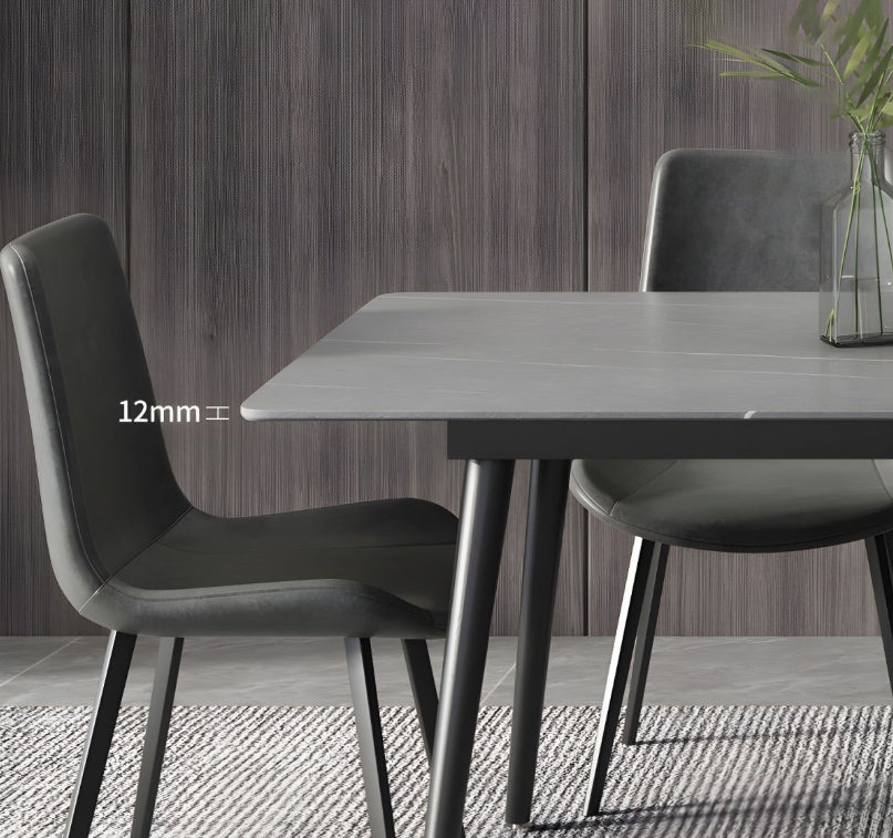 Modern Slate-Top Dining Table with Carbon Steel Frame 140*70*75