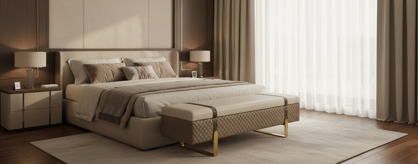 GAMBINI Luxe Storage Ottoman Bench – Modern Luxury with Intelligent Design