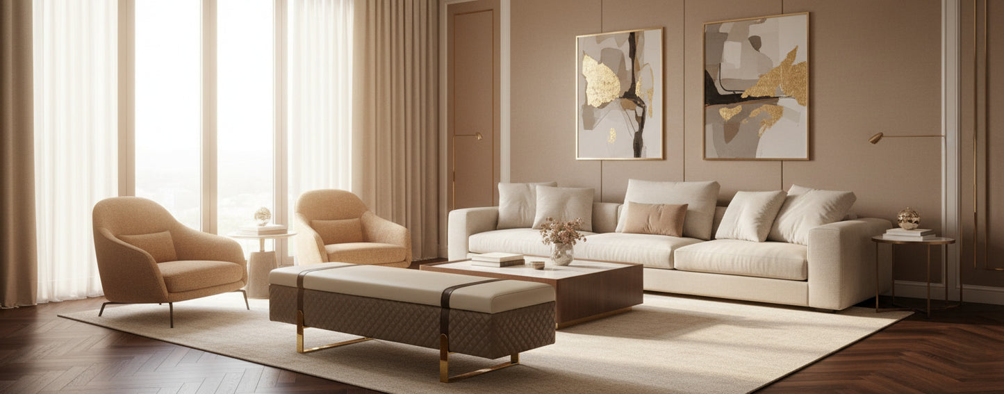 GAMBINI Luxe Storage Ottoman Bench – Modern Luxury with Intelligent Design