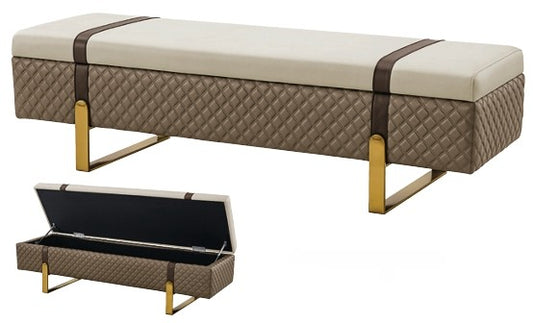 GAMBINI Luxe Storage Ottoman Bench – Modern Luxury with Intelligent Design