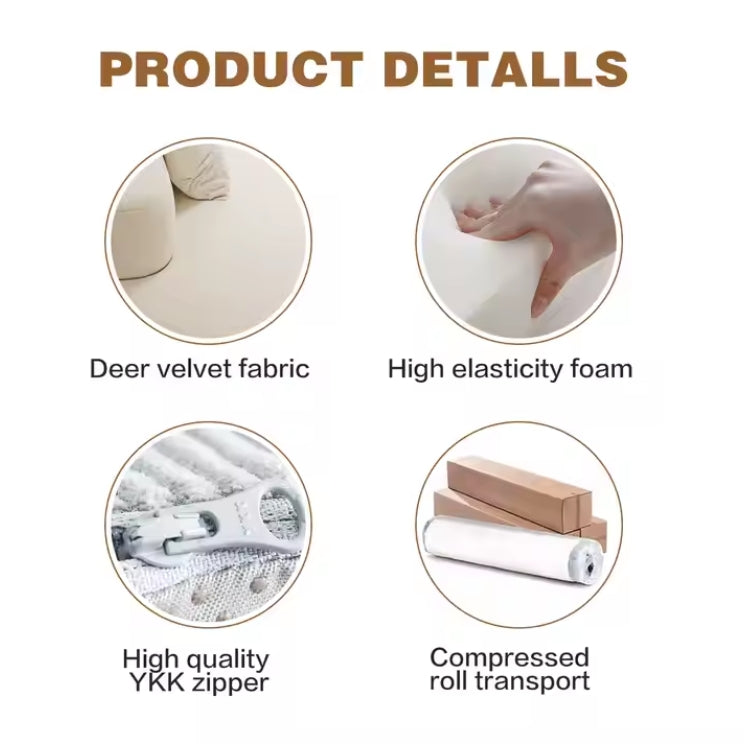 LUNA Compressed Sofa – Modern Curved Comfort 240CM Cream