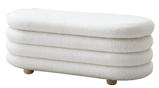 LOUVRE Bouclé Luxe Ottoman Bench – Modern Elegance with Hidden Storage