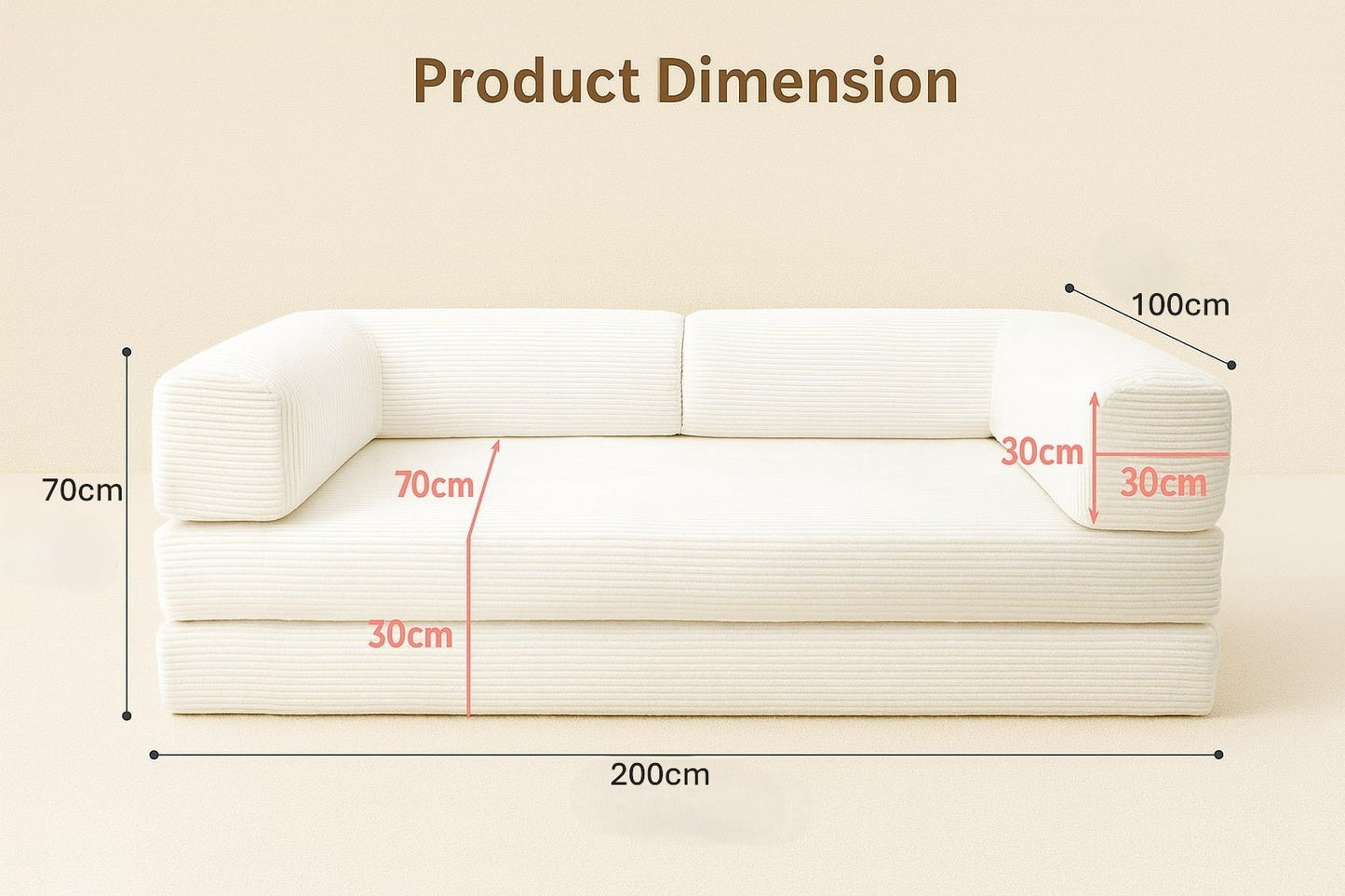 LUMI Multi-Functional Compression Sofa – No Assembly Required