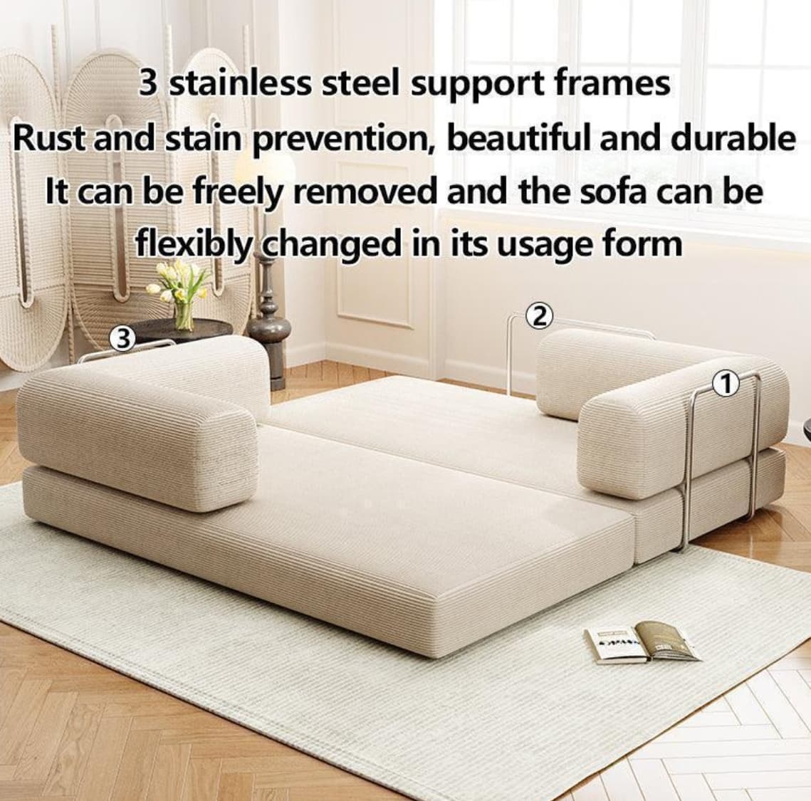 LUMI Multi-Functional Compression Sofa – No Assembly Required