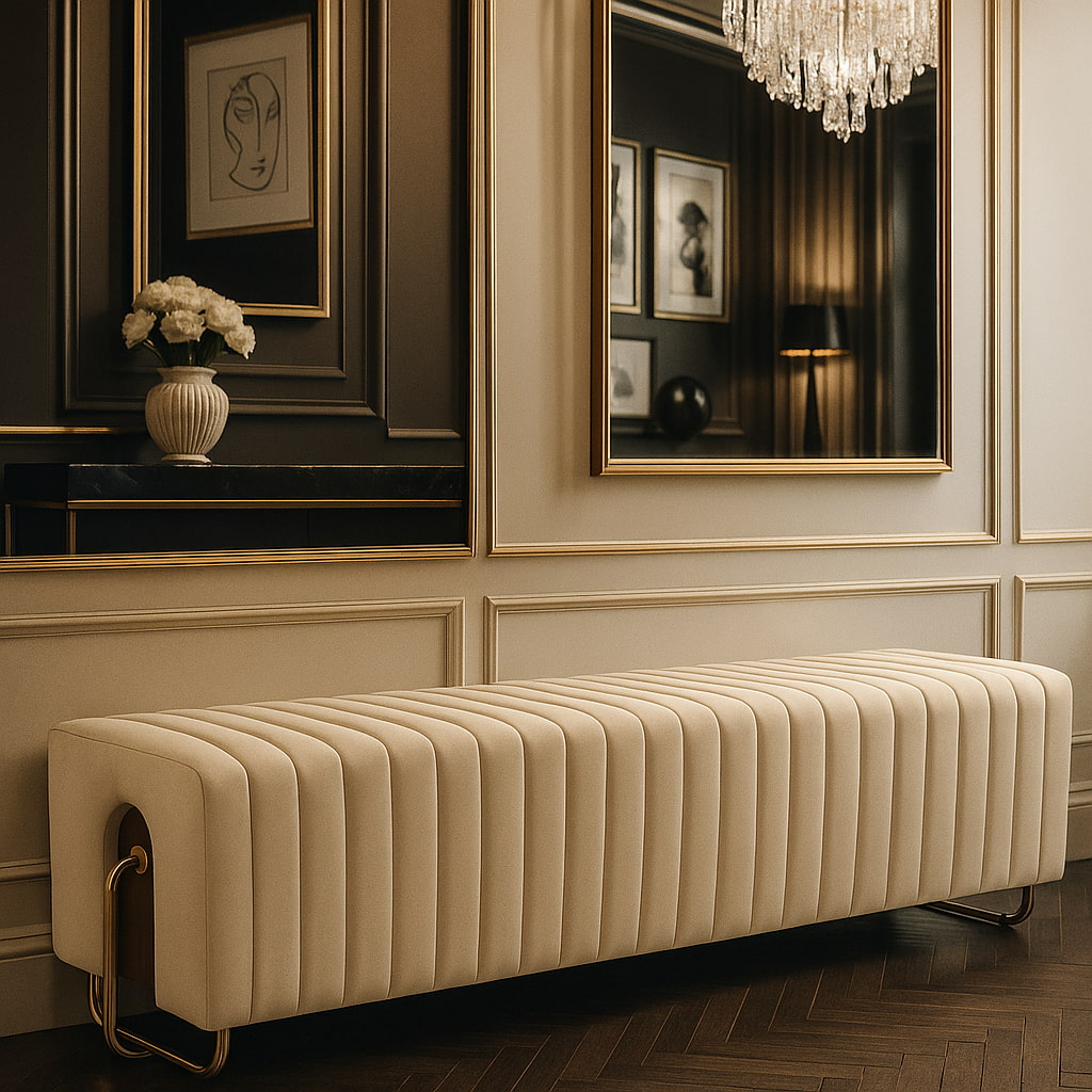 MAJESTIC Luxe Ottoman Bench – Modern Sophistication with Timeless Design