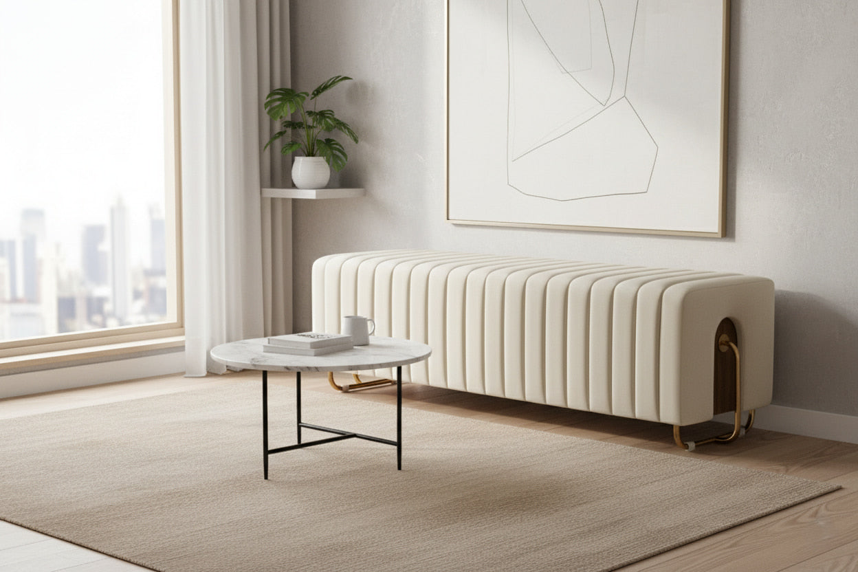 MAJESTIC Luxe Ottoman Bench – Modern Sophistication with Timeless Design
