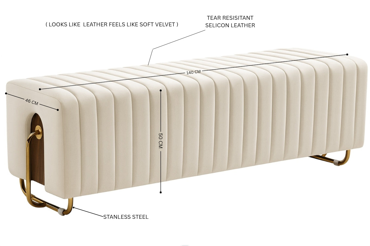 MAJESTIC Luxe Ottoman Bench – Modern Sophistication with Timeless Design