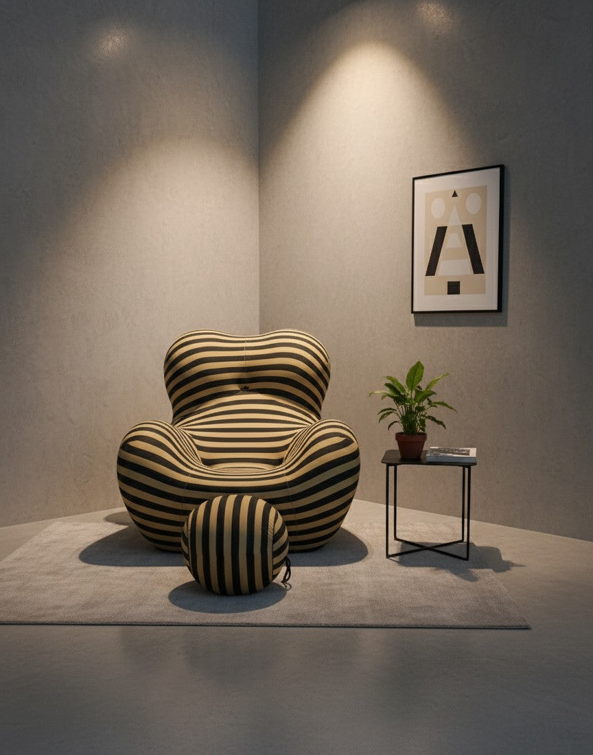 NEORA — Sculptural Lounge Chair with Footrest