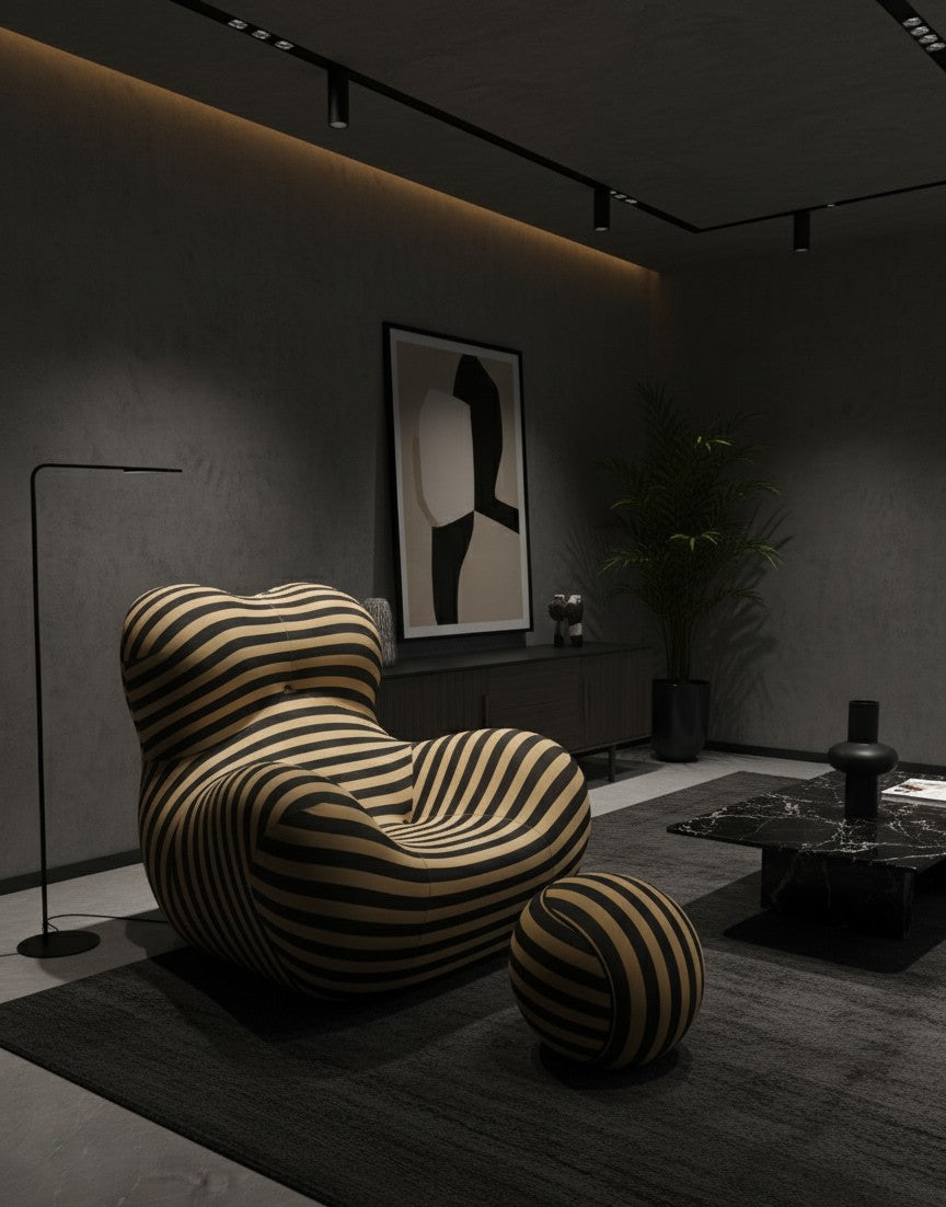 NEORA — Sculptural Lounge Chair with Footrest