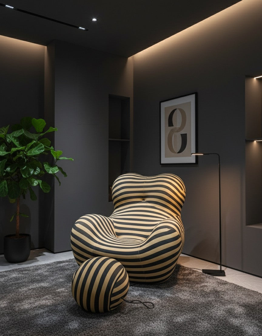 NEORA — Sculptural Lounge Chair with Footrest