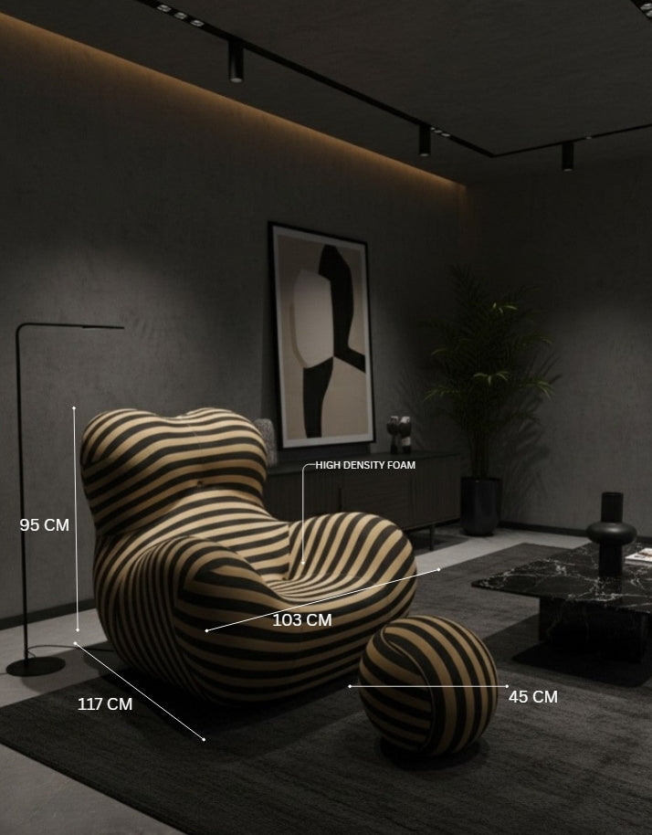 NEORA — Sculptural Lounge Chair with Footrest