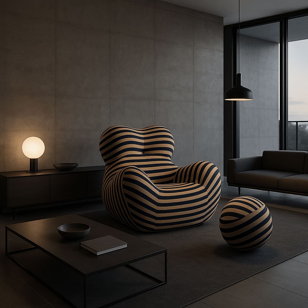NEORA — Sculptural Lounge Chair with Footrest