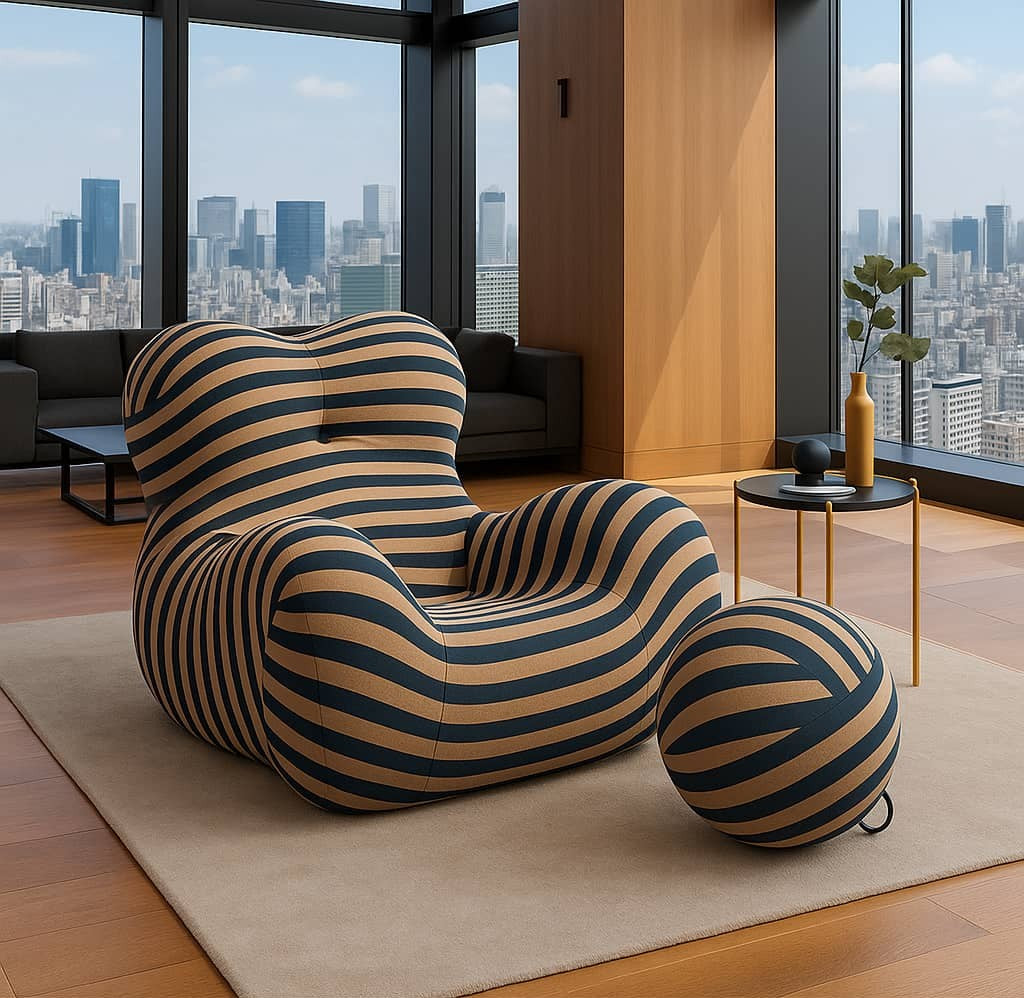 NEORA — Sculptural Lounge Chair with Footrest