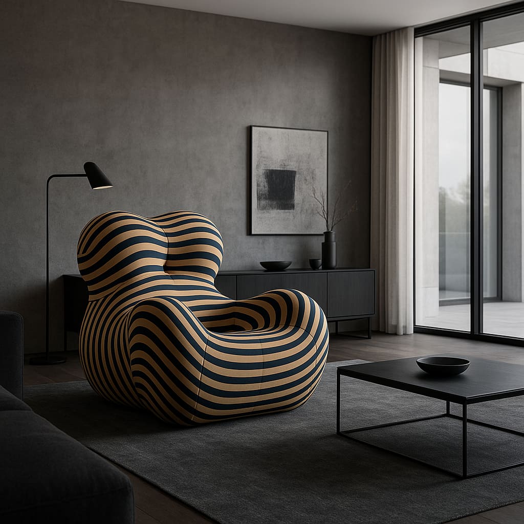 NEORA — Sculptural Lounge Chair with Footrest