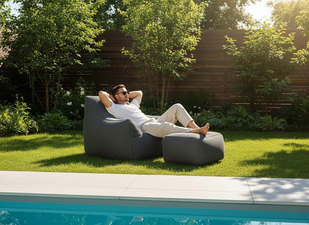 Nesta Compressed Lounge Chair & Footstool