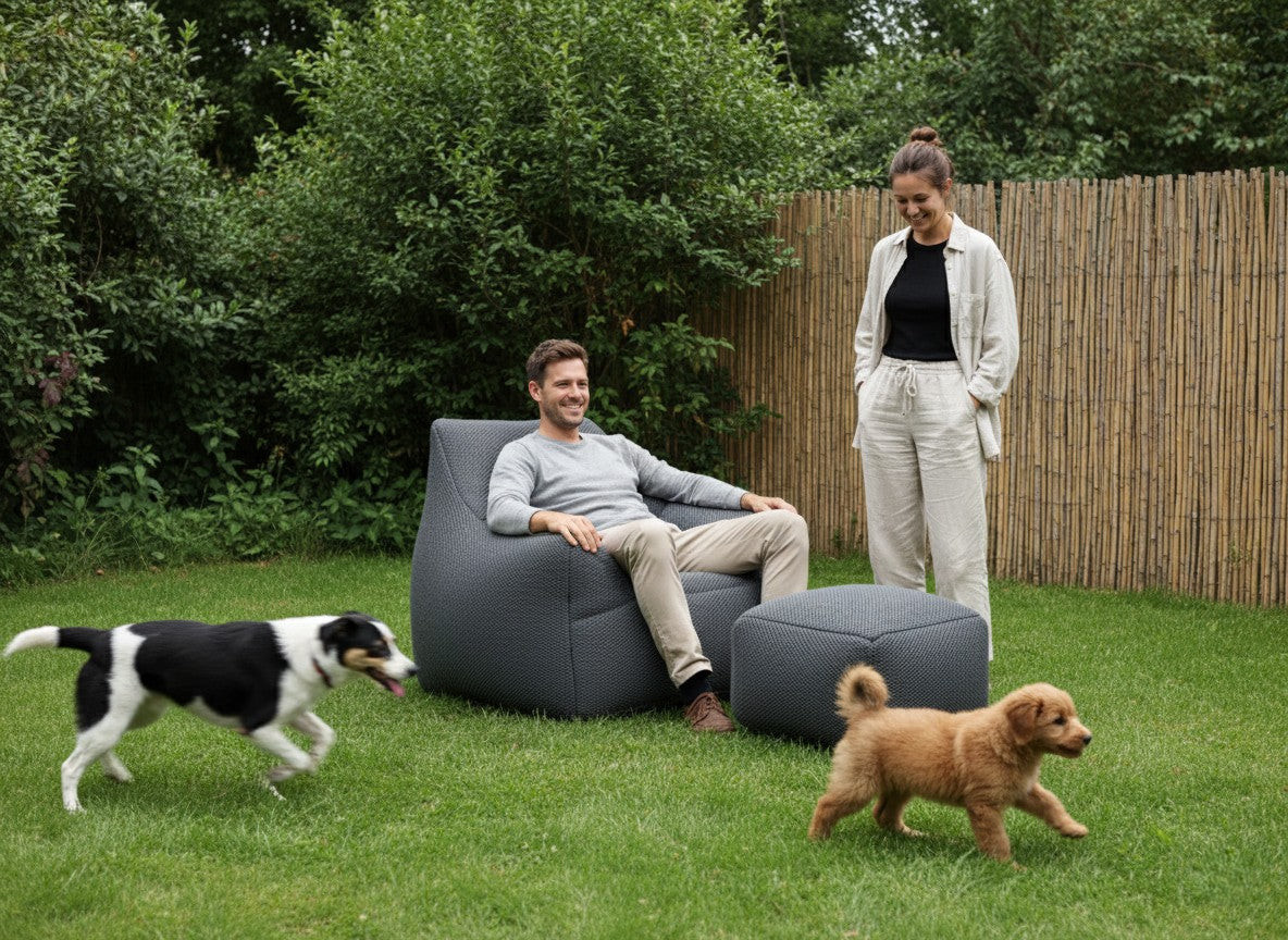 Nesta Compressed Lounge Chair & Footstool
