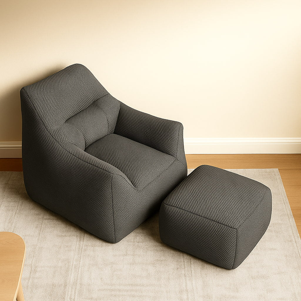Nesta Compressed Lounge Chair & Footstool