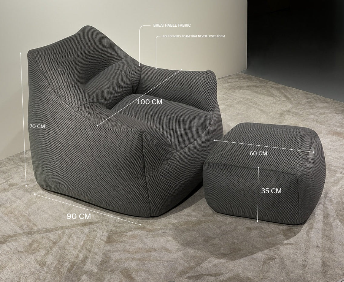 Nesta Compressed Lounge Chair & Footstool