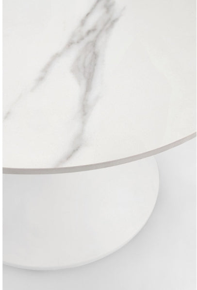 PURE The Side Table – White Marble & Gloss Base