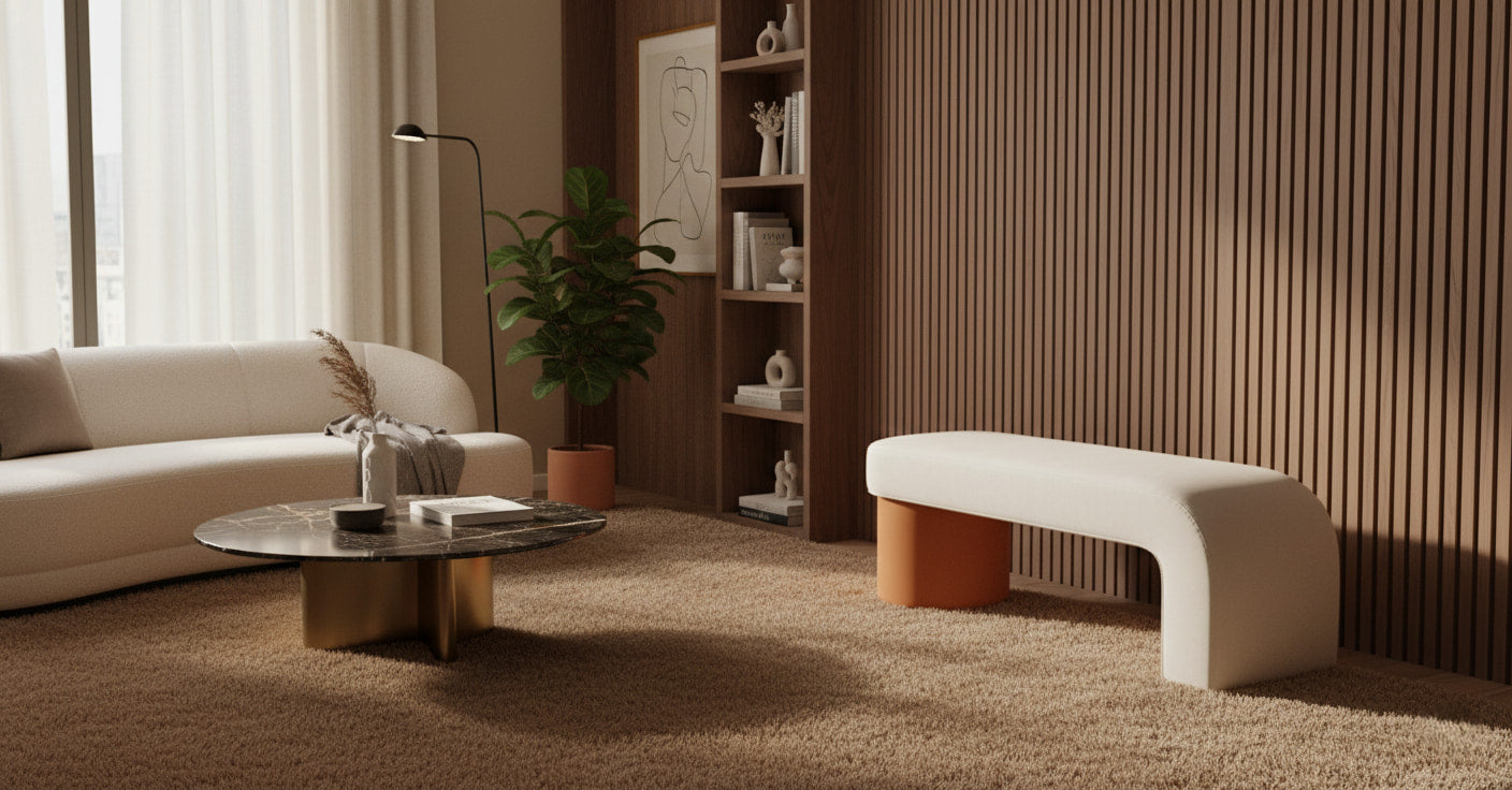 RIEU Designer Ottoman Bench – Contemporary Minimalism with Luxury Flair