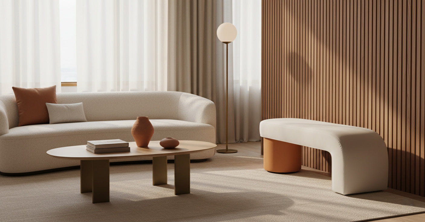 RIEU Designer Ottoman Bench – Contemporary Minimalism with Luxury Flair