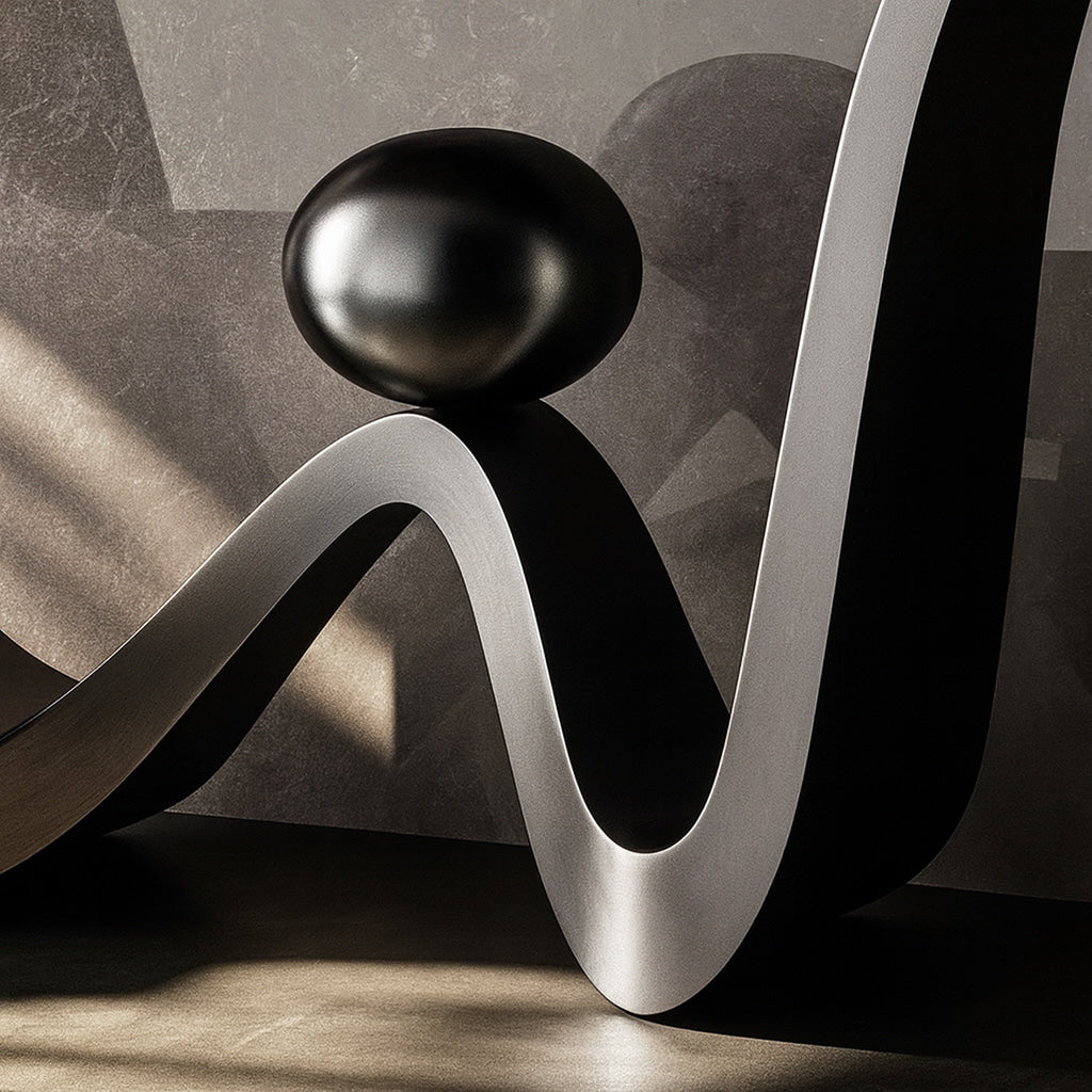 SAGITTARIUS Console Table – Sculptural Design with Marble Top