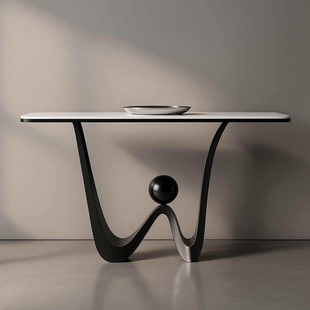 SAGITTARIUS Console Table – Sculptural Design with Marble Top