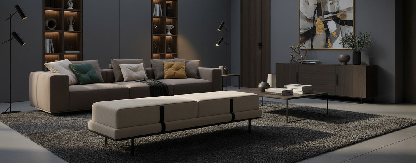 SAVOY Luxe Ottoman Bench – Contemporary Elegance with Modern Edge