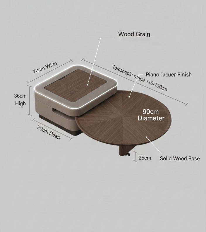 SCALA Coffee Table Set – Walnut Veneer with Hidden Storage & Lift-Top