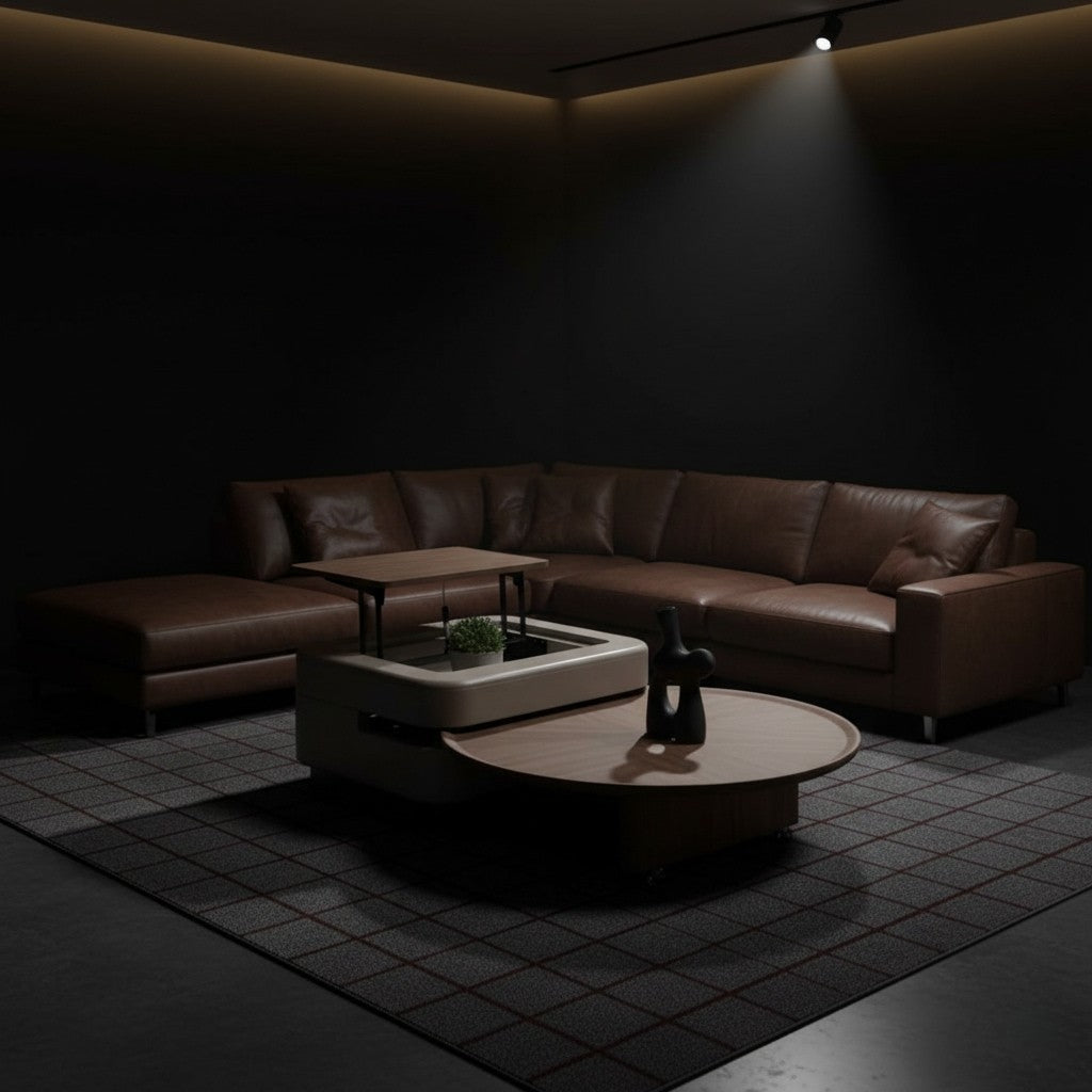SCALA Coffee Table Set – Walnut Veneer with Hidden Storage & Lift-Top