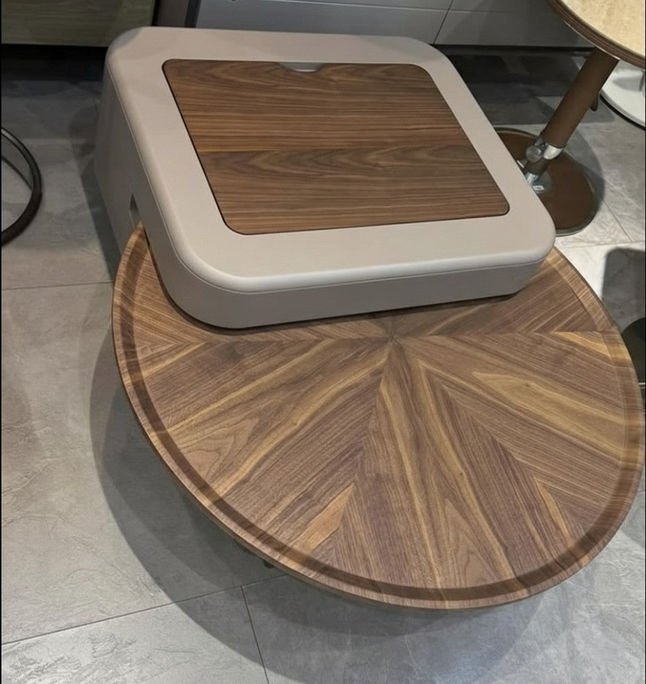 SCALA Coffee Table Set – Walnut Veneer with Hidden Storage & Lift-Top