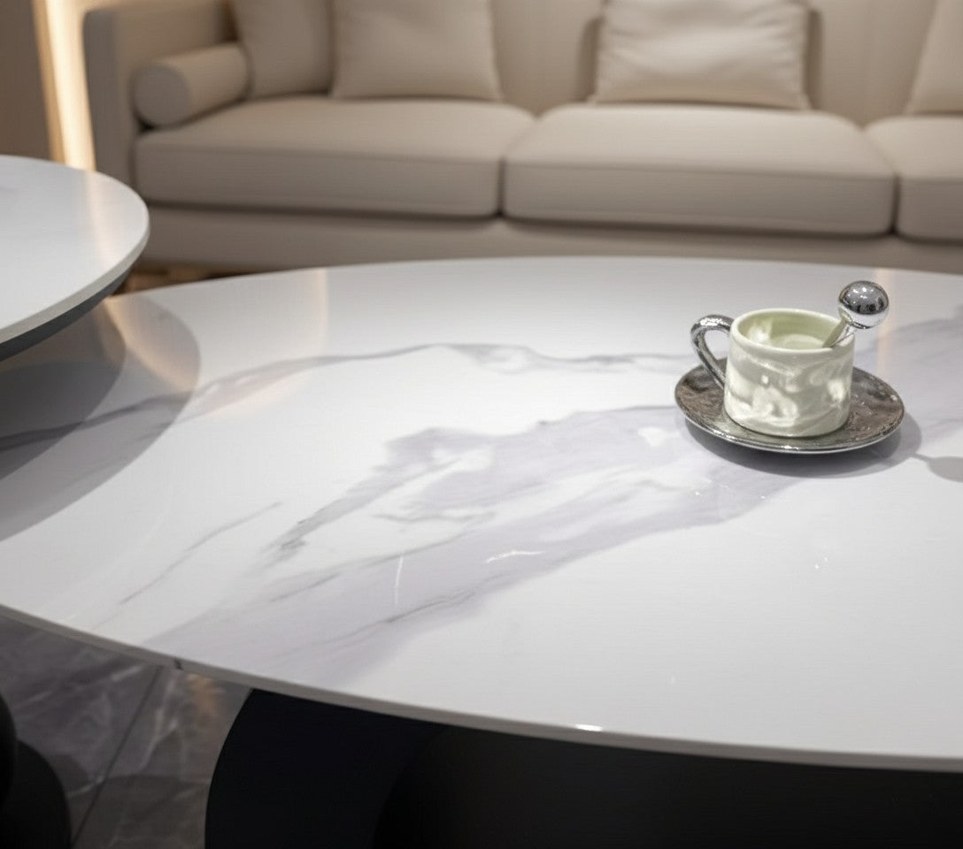 SEANA Coffee & Side Table Set – 12mm Marble Slate Stone