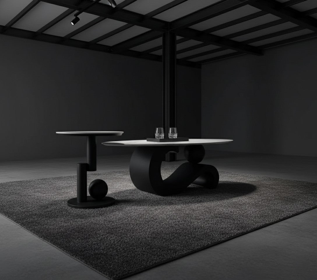 SEANA Coffee & Side Table Set – 12mm Marble Slate Stone