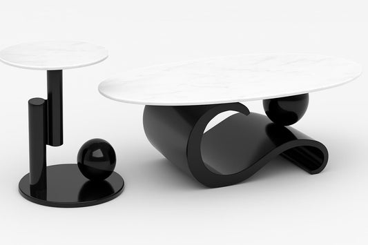 SEANA Coffee & Side Table Set – 12mm Marble Slate Stone