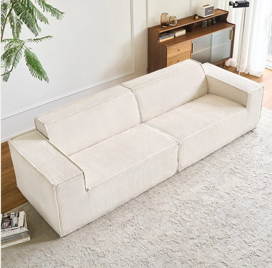 SOLENE Compressed 2-seater Sofa with Matching Ottoman –240CM